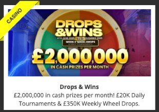 Casino bonus at Jackpotjoy.com