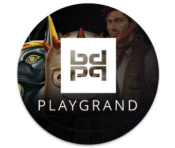 Playgrand Casino logo on colourful background