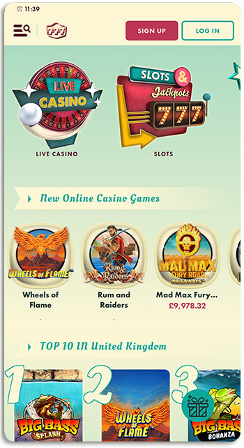 777 Casino has a calm and rustic theme on mobile