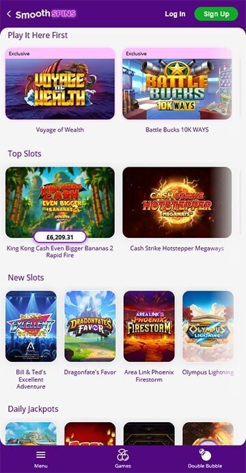 Smooth Spins mobile casino