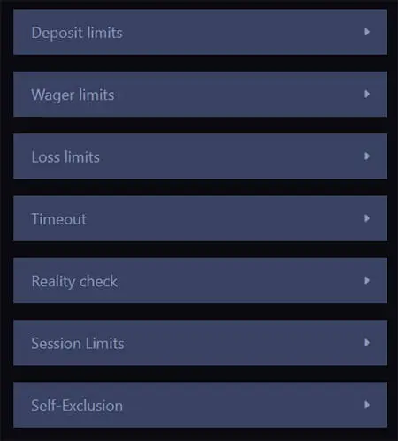 Responsible gambling tools at Betsuna