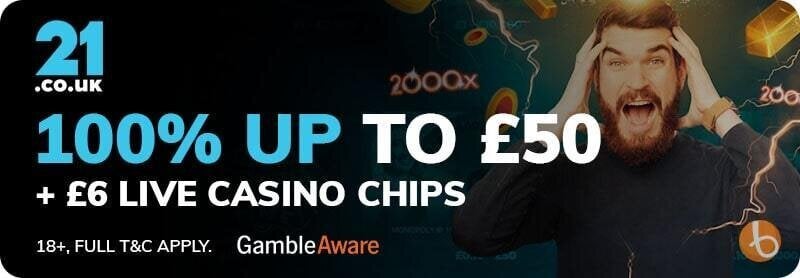 21.co.uk bonus banner