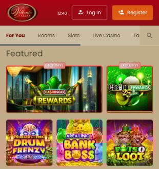 Villento Casino's game lobby