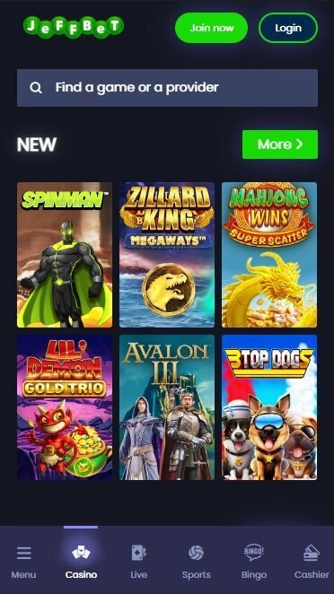 Jeffbet casino mobile slots site