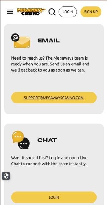 Megaways Casino support