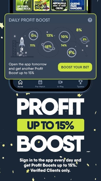 CopyBet app daily boosts