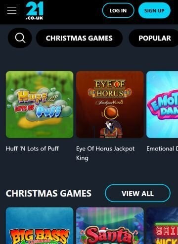 21.co.uk casino lobby