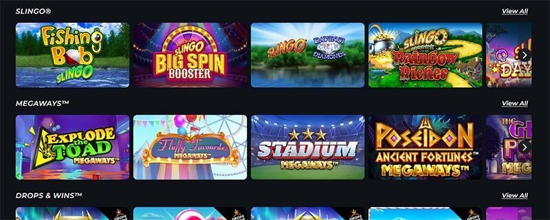 Game lobby of Buzz Casino