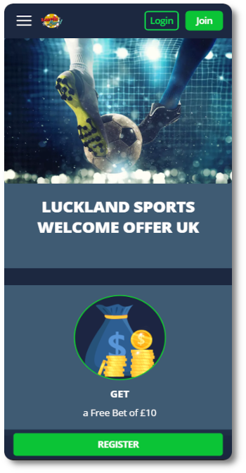 Claim your Luckland sign up offer with a mobile device