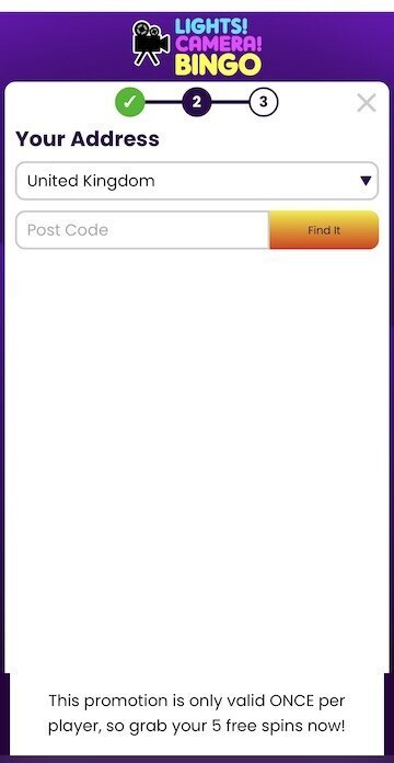 Lights Camera Bingo fill in your information