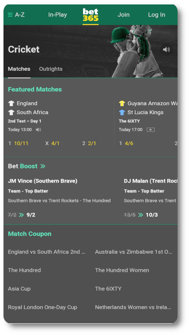 Bet365 Cricket Odds