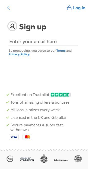 Lottomart sign up step 1