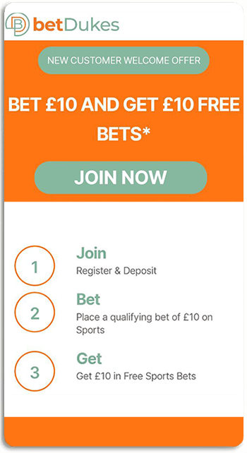 BetDukes welcome offer is a free bet for all new players