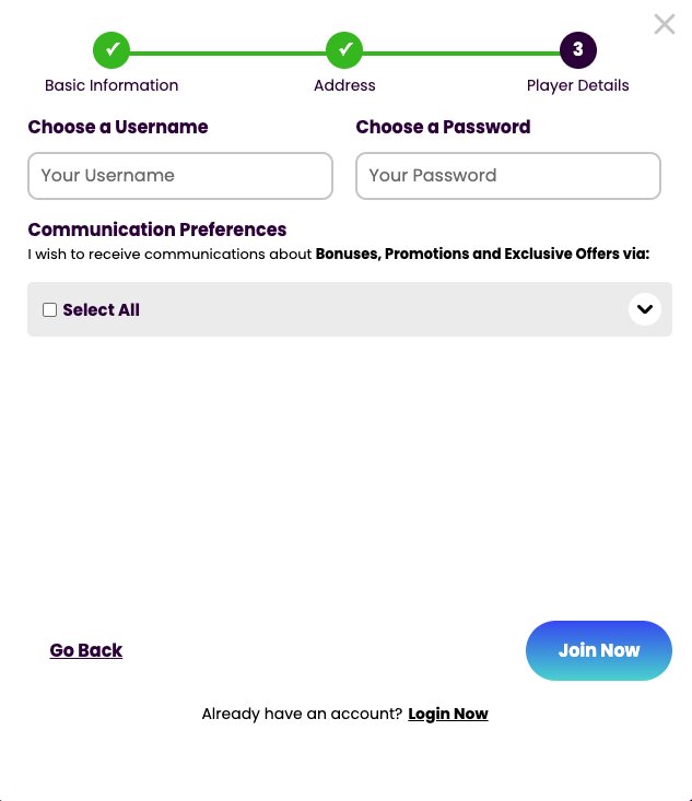 Create your Space Wins Casino account