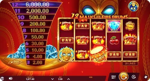 12 Masks of Fire Drums slot screenshot