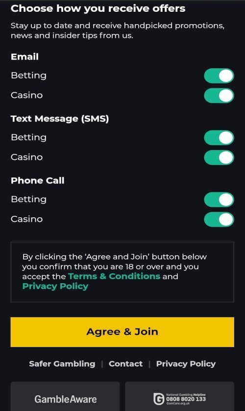 Sign up to PricedUp Bet