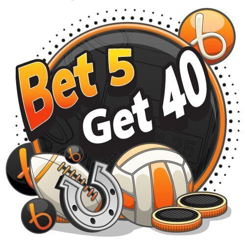 A Bojoko styled Bet 5 Get 40 offer image