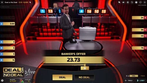 Deal or No Deal live game screenshot