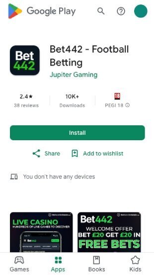 Bet442 mobile app