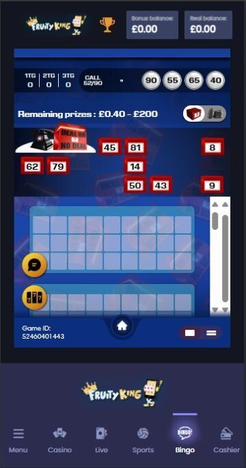 Fruity King Bingo lobby