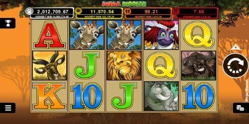 Screenshot of Mega Moolah slot