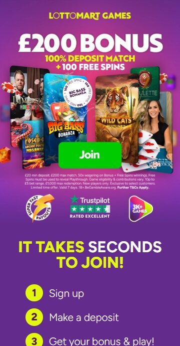 Lottomart bonus sign up 