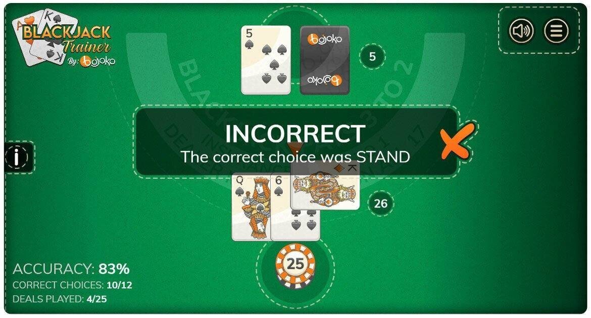 Learn to play blackjack with the blackjack simulator