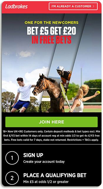 Ladbrokes new customer offer is a free bet for new players