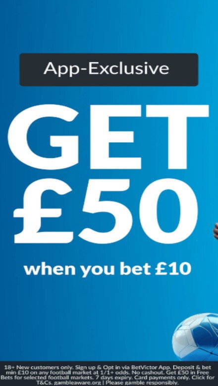 Betvictor app Championship betting offer