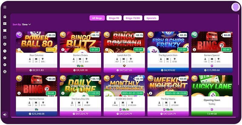 Playtech Virtue Fusion bingo software is also optimised for mobile
