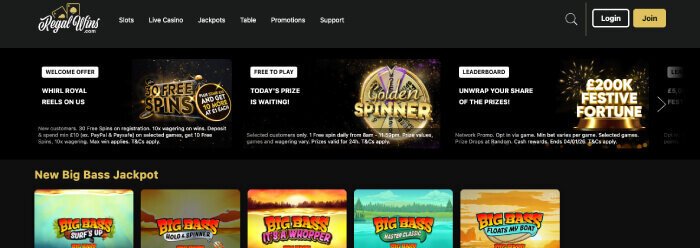 Regal Wins Casino on December 2025