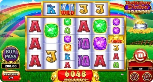 Gameplay screenshot of Rainbow Riches Megaways