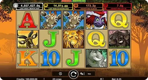 Screenshot of Mega Moolah slot