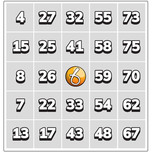 75-ball bingo card illustration