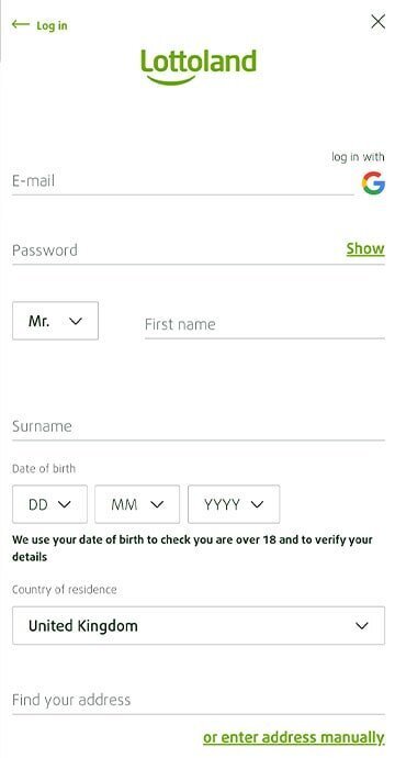 Lottoland Promo Code Sign Up Screenshot