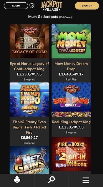 Casino games at Jackpot Village