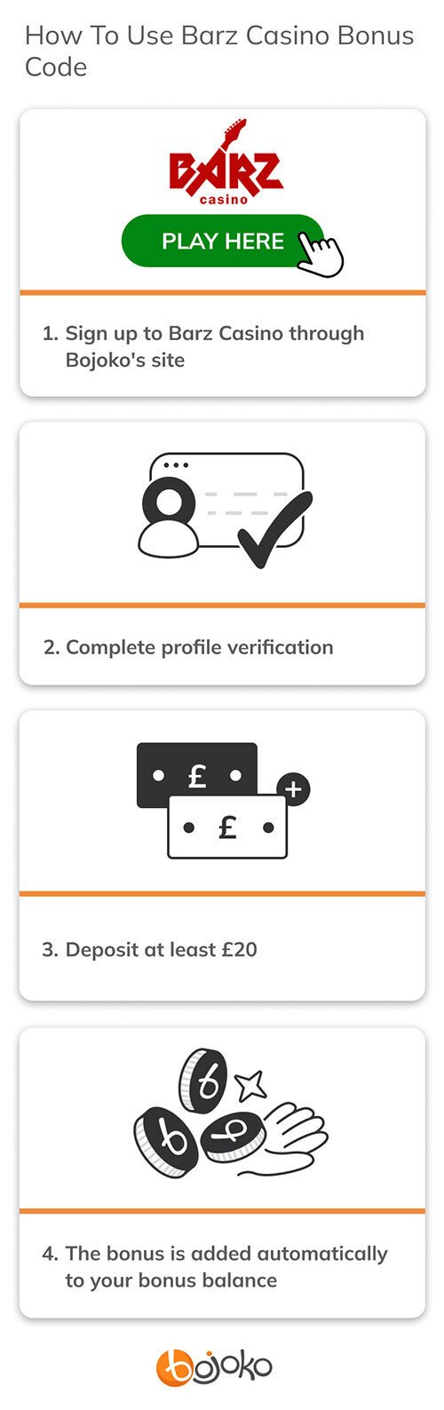 How to use Barz Casino bonus code