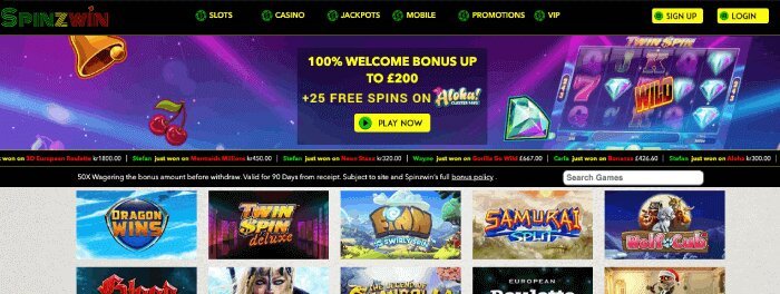 Spinzwin casino in February 2018