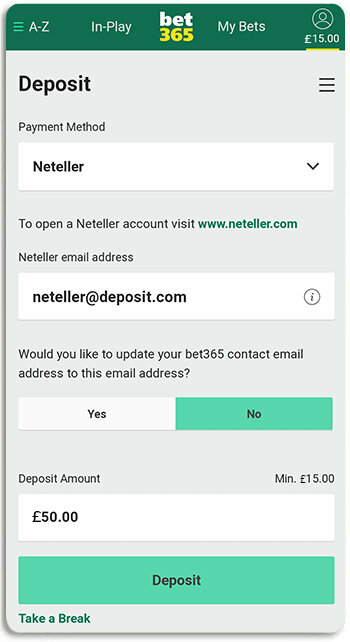 This is how to make neteller deposit to betting site