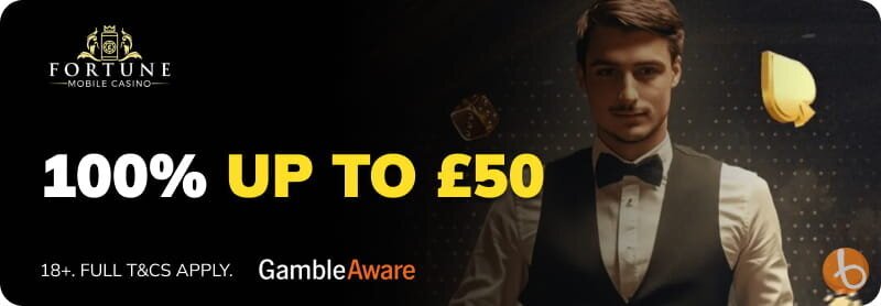 Bonus banner for Fortune Mobile Casino