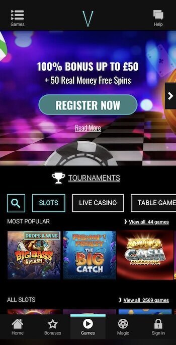 Mobile casino at Voodoo Dreams