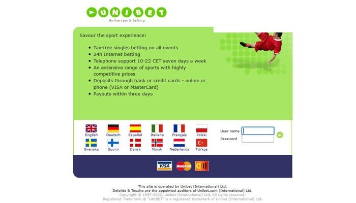 Unibet in October 2002