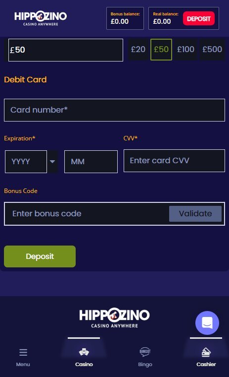 Hippozino add promo code