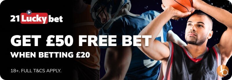This is how the free bet offer from 21lLuckyBet  looks like.