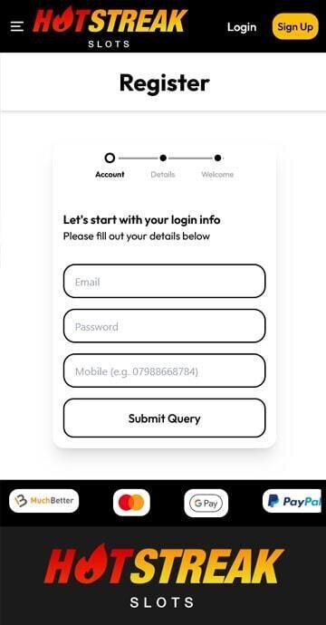 Choose your login info
