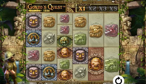 Gameplay screenshot of Gonzo's Quest Megaways