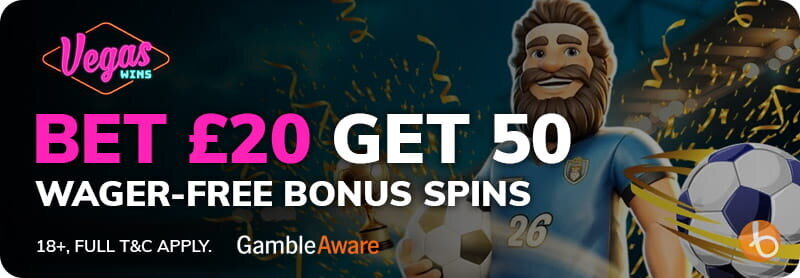 Bonus banner for Vegas Wins Casino