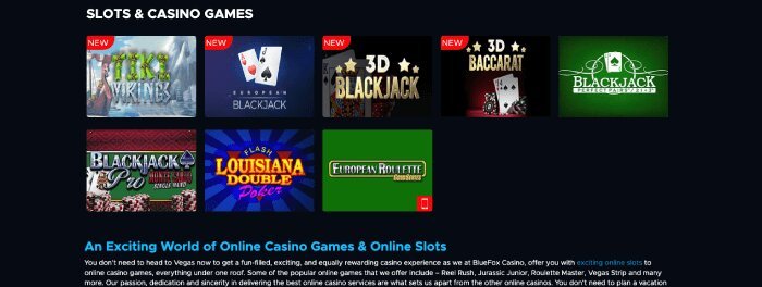 Bluefox Casino games in July 2020
