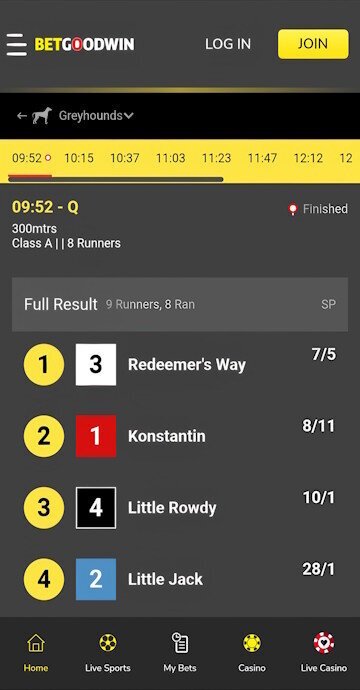 Betgoodwin greyhound odds screen