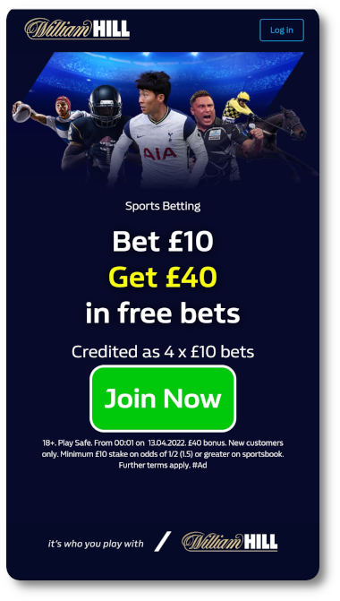 William Hill new customer offer is a free bet for all players